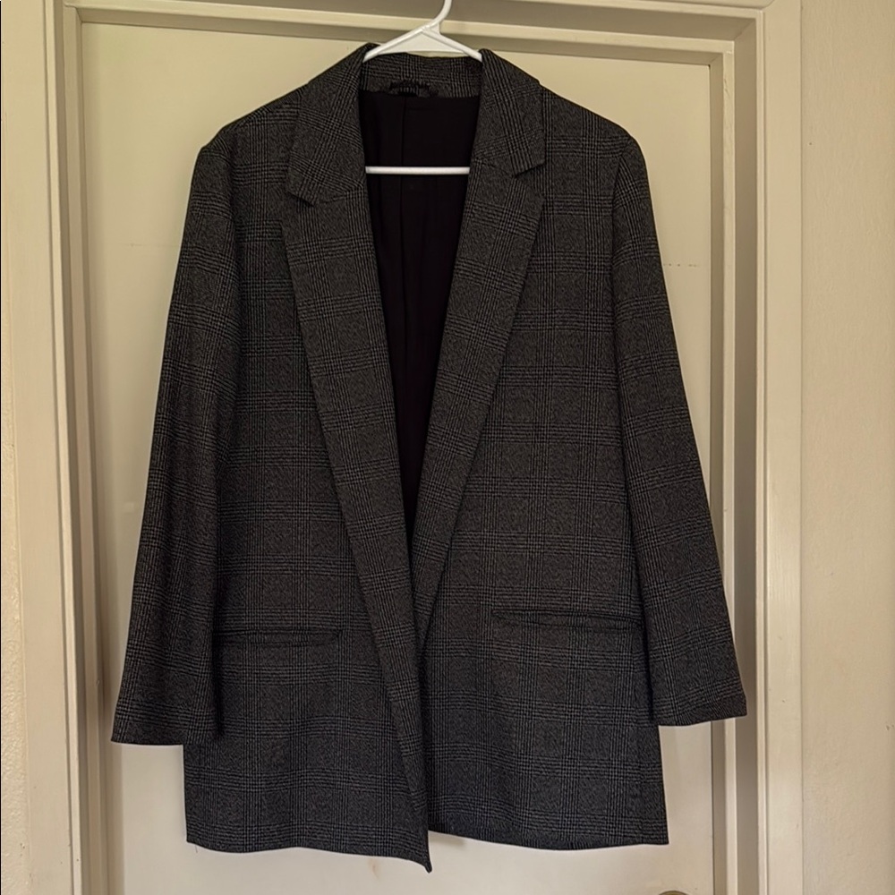 All Saints Black Blazer Relaxed Fit Suit Jacket